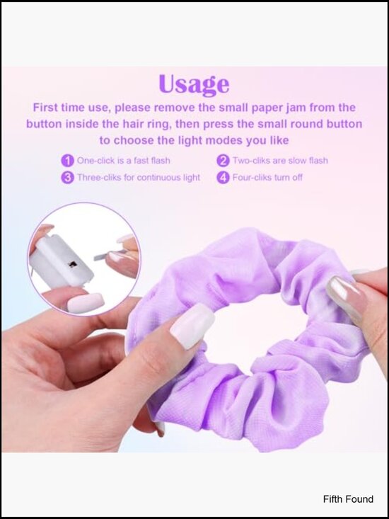 Light Up Scrunchies LED Hair Ties Glow in Dark Party Favors 18 Pack
